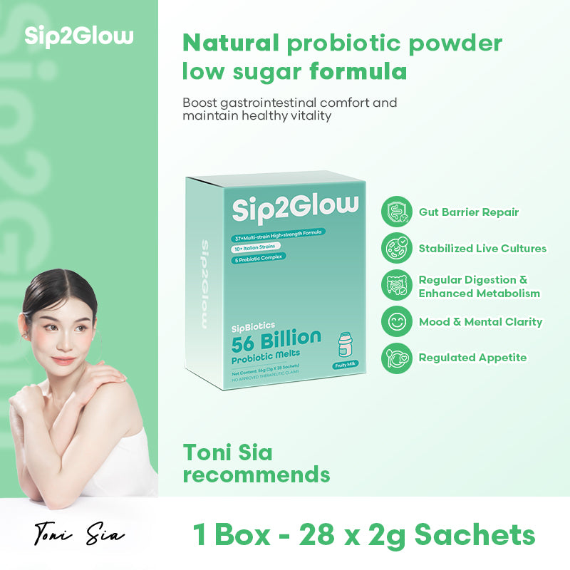 [1B] Sip2Glow Instant Probiotic Powder | 56B CFU, 37 Strains for Digestive & Gut Health