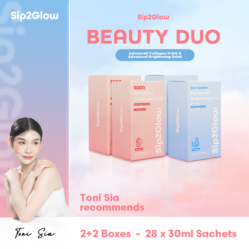 [2B Brightening Drink + 2B Collagen Drink] Sip2Glow Advanced Liquid Drink Power Bundle